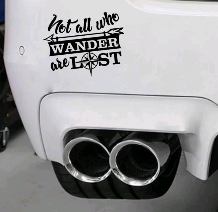 2 pack Not All Those Who Wander are Lost Stickers Decals, 5.5×7 Inches
