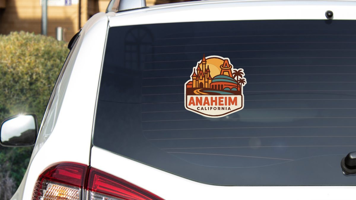 Anaheim California Sticker Decal Vinyl Die-Cut City Skyline Landmark Design