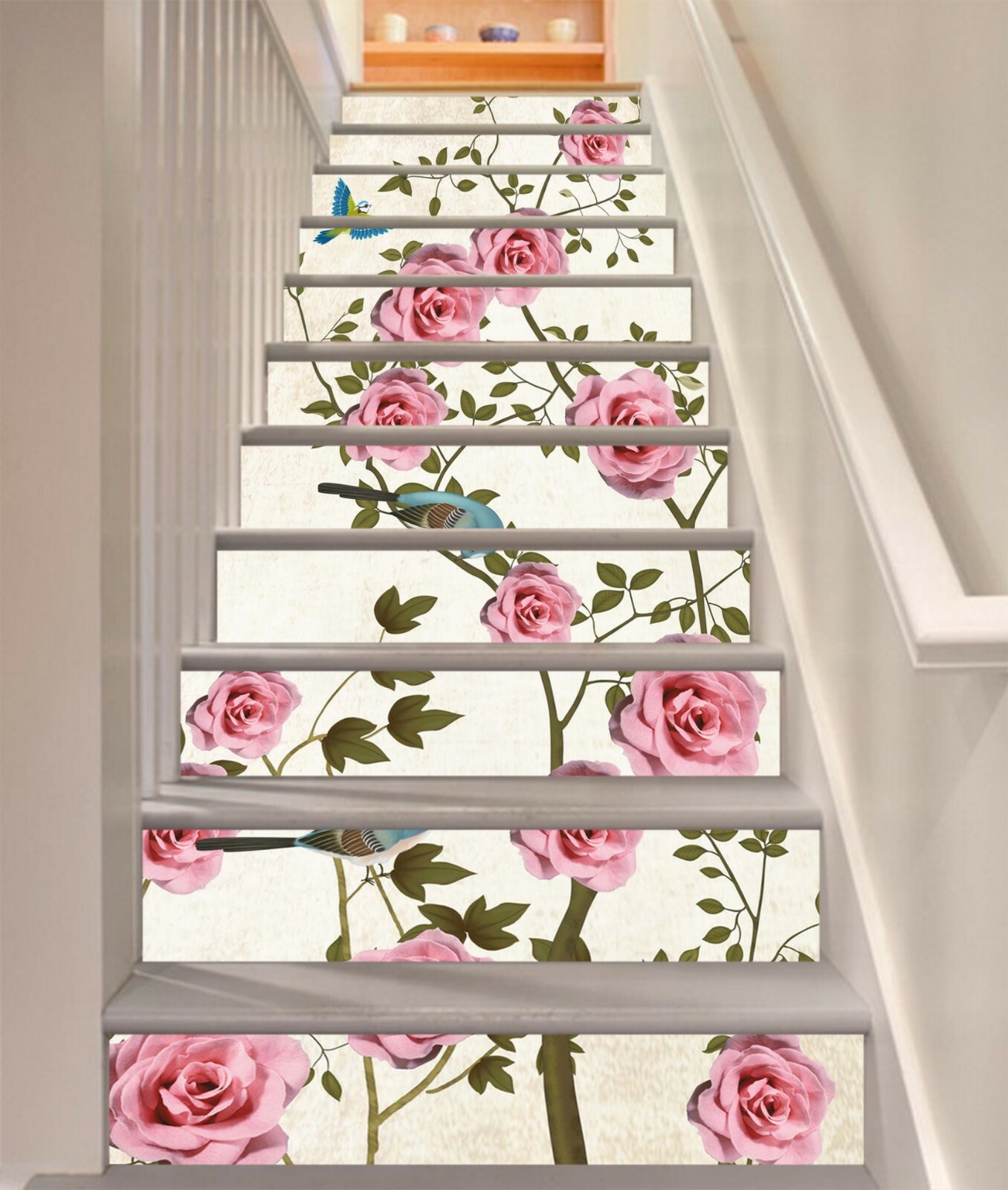 3D Pink Flower 602NA Stair Risers Decoration Photo Mural Decal Wallpaper Fay