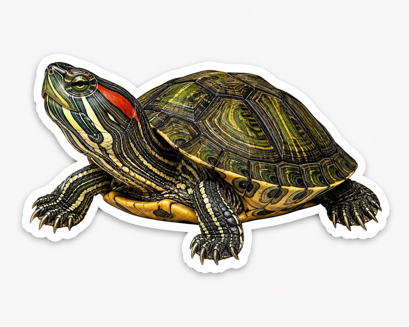 Red Eared Slider Turtle Vinyl Stickers 3 Pack 3.5×2 Inch Decal Laptop Car Pet