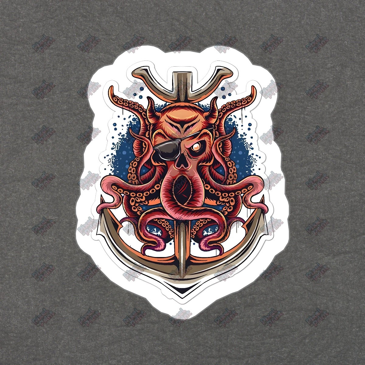 Cool Octopus Skull Anchor Vinyl Sticker Marine Decor Unique #405840