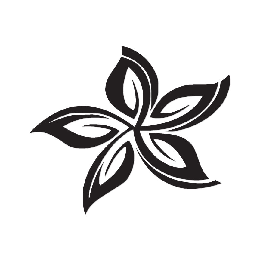 Tribal Hawaiian Flower – Decal Sticker – Multiple Color & Sizes – ebn693