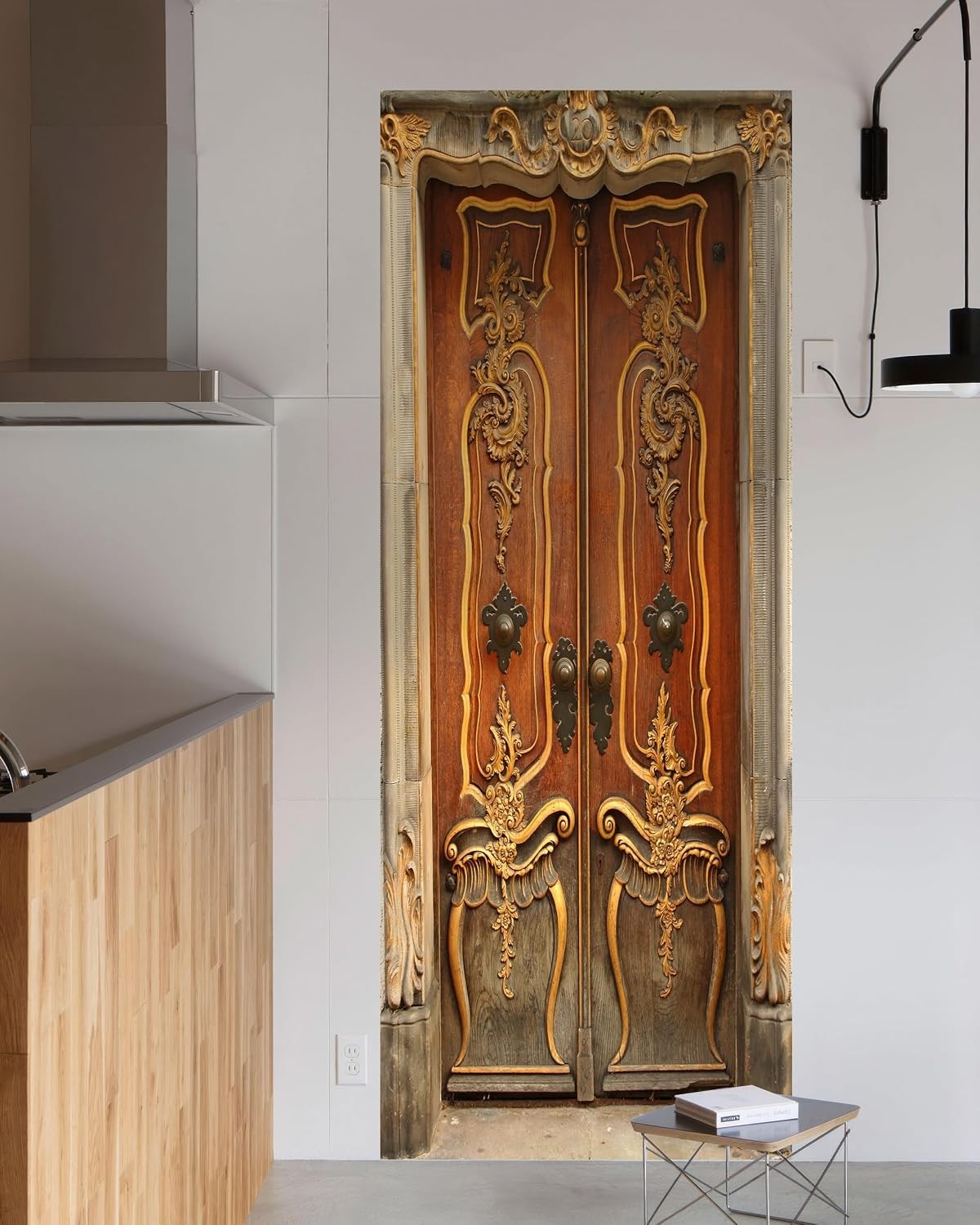 Door Decal Sticker – Luxury Wood Grain,Peel and Stick Mural,Combined Size 36"…