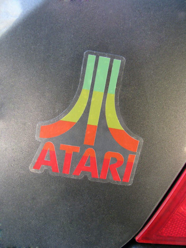 Atari Logo Sticker & Magnet Set Glitter Transparent Decal Retro Video Gaming
