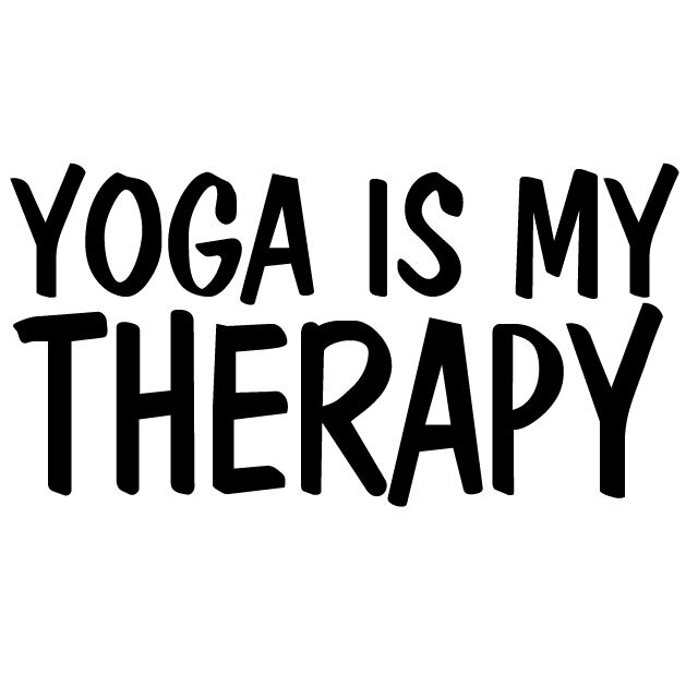 YOGA IS MY THERAPY Vinyl Decal Sticker Gym Rat Fitness Workout Gymrat Custom