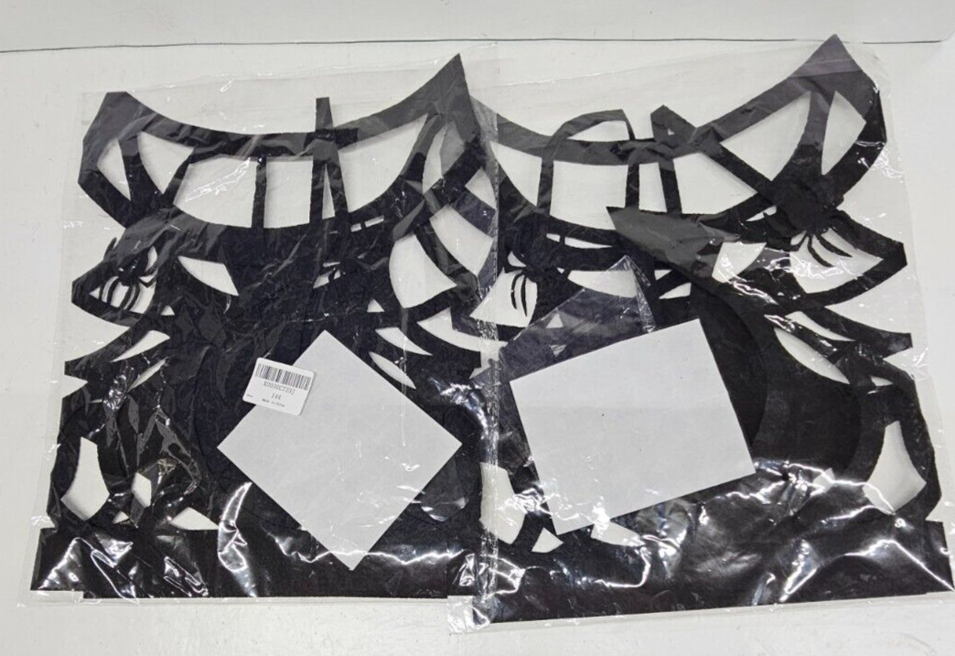 2 Packs Halloween Spider Flower Black window Scarves Black Spider Web 31×24"