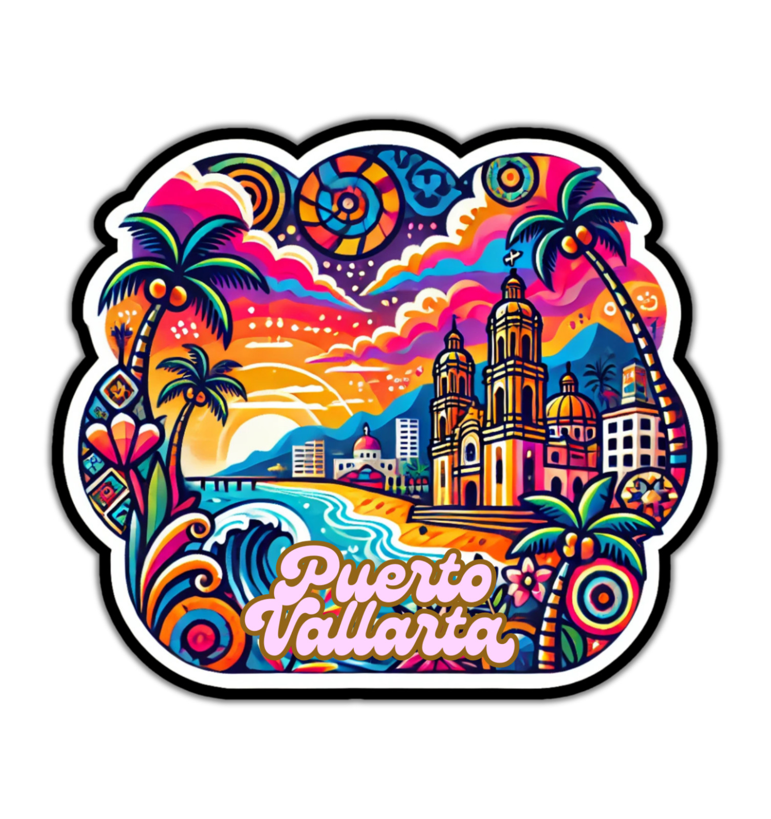 Puerto Vallarta Mexico Fridge Magnet or Laptop Sticker