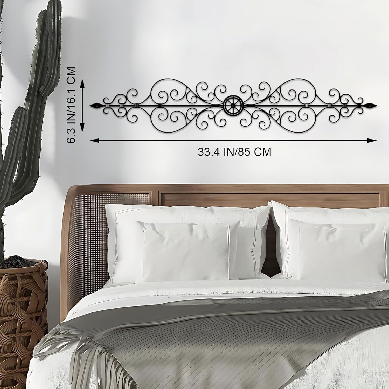 Vintage Inspired Wrought Iron Scroll Wall Art – Lightweight & Waterproof