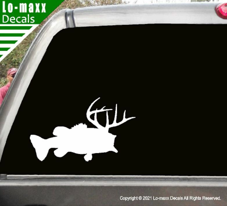 Largemouth Deer Bass Outdoor Sportsman Unique Durable Die Cut Vinyl Decal Art