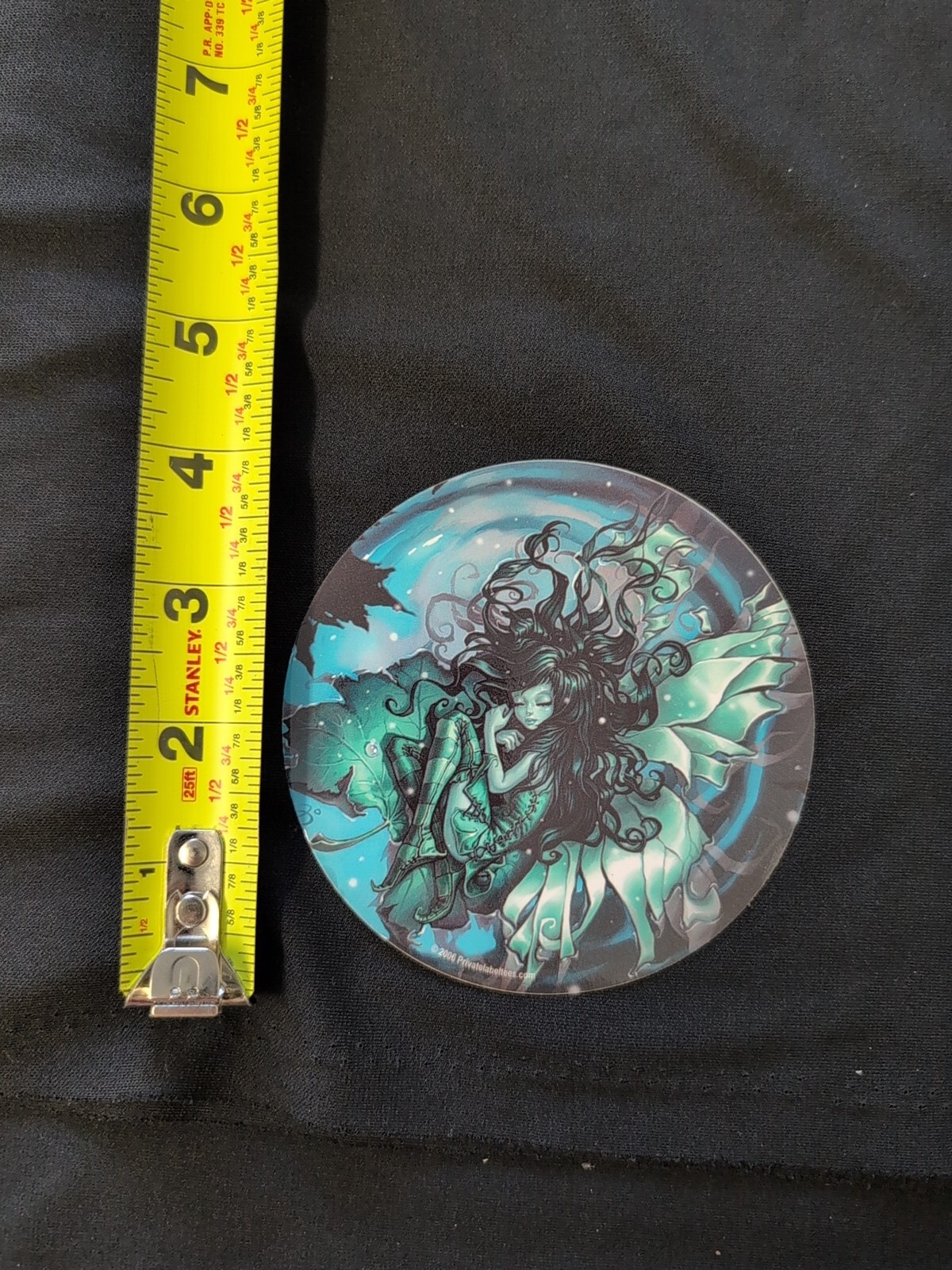 Sleeping Turquoise Garden Fairy On Leaf Bumper Sticker Vinyl Decal 4.5”x 4.5”