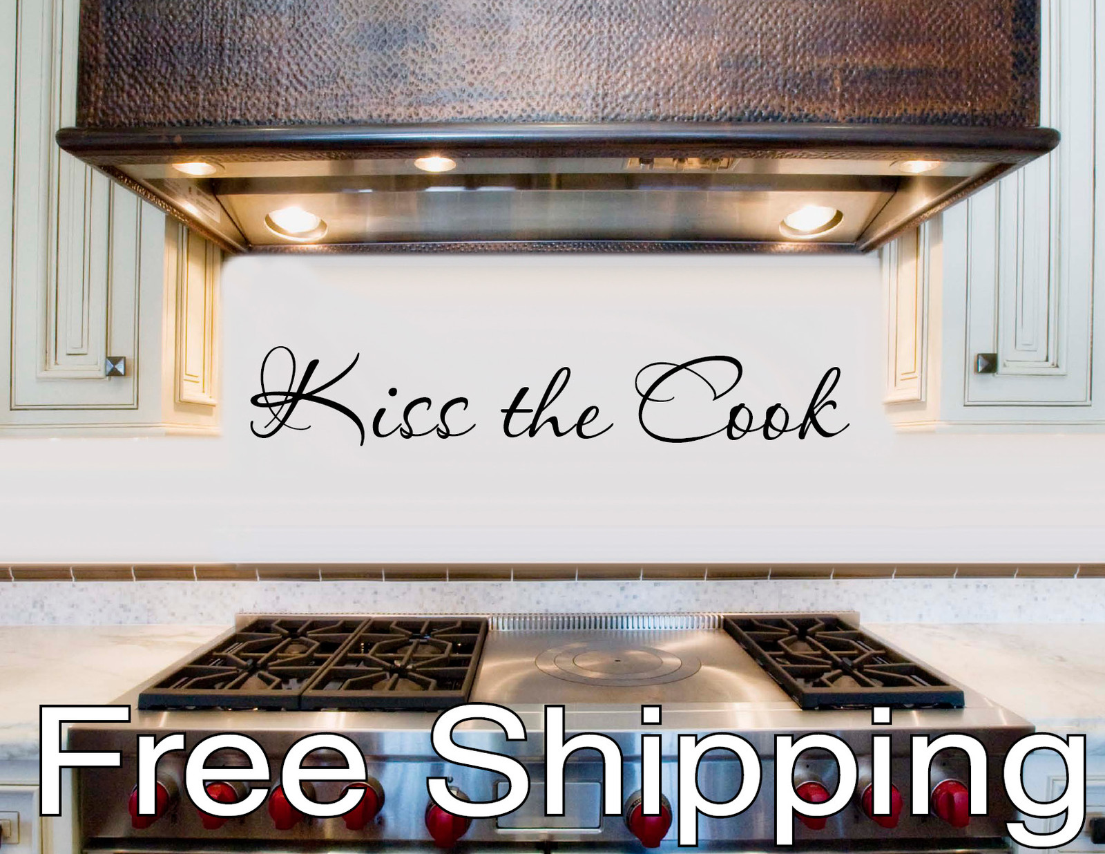 Kiss the Cook wall vinyl sticker decal kitchen decor cook art italian CUSTOM