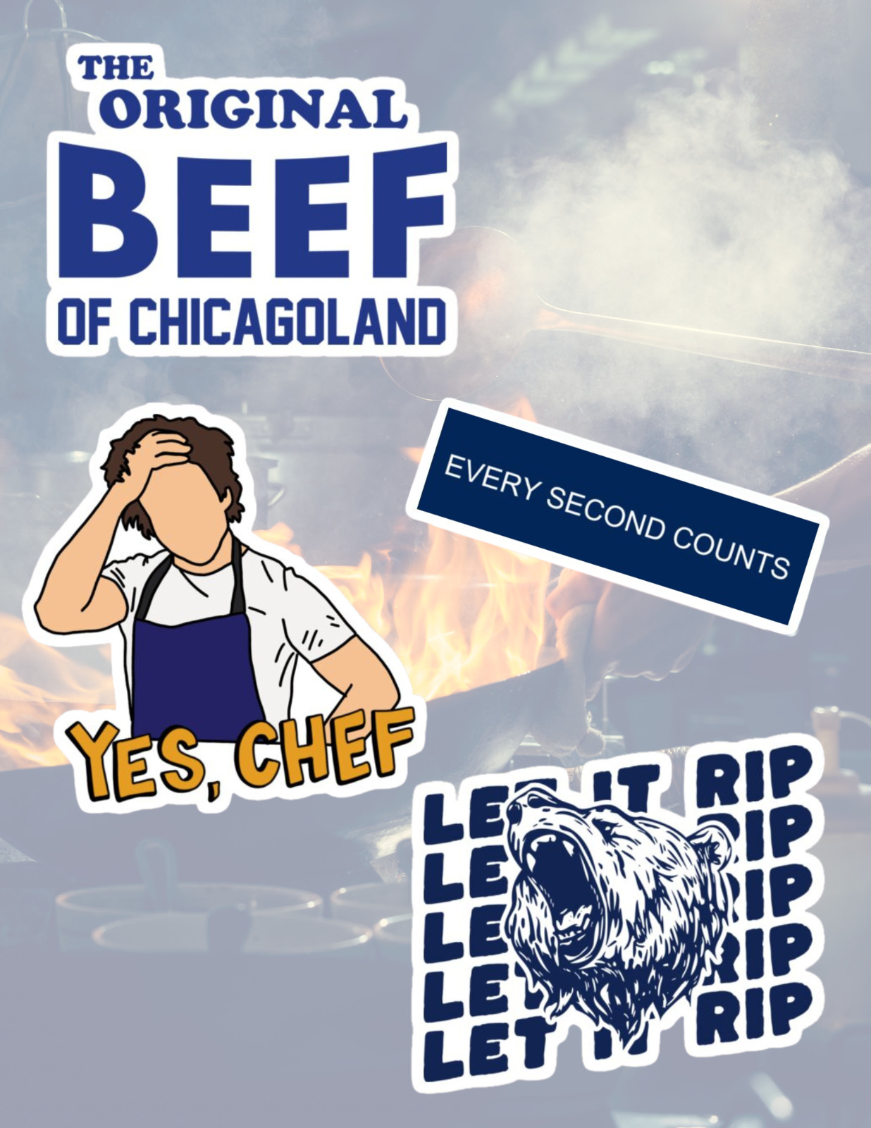 The Bear Yes Chef 4pc Sticker Pack