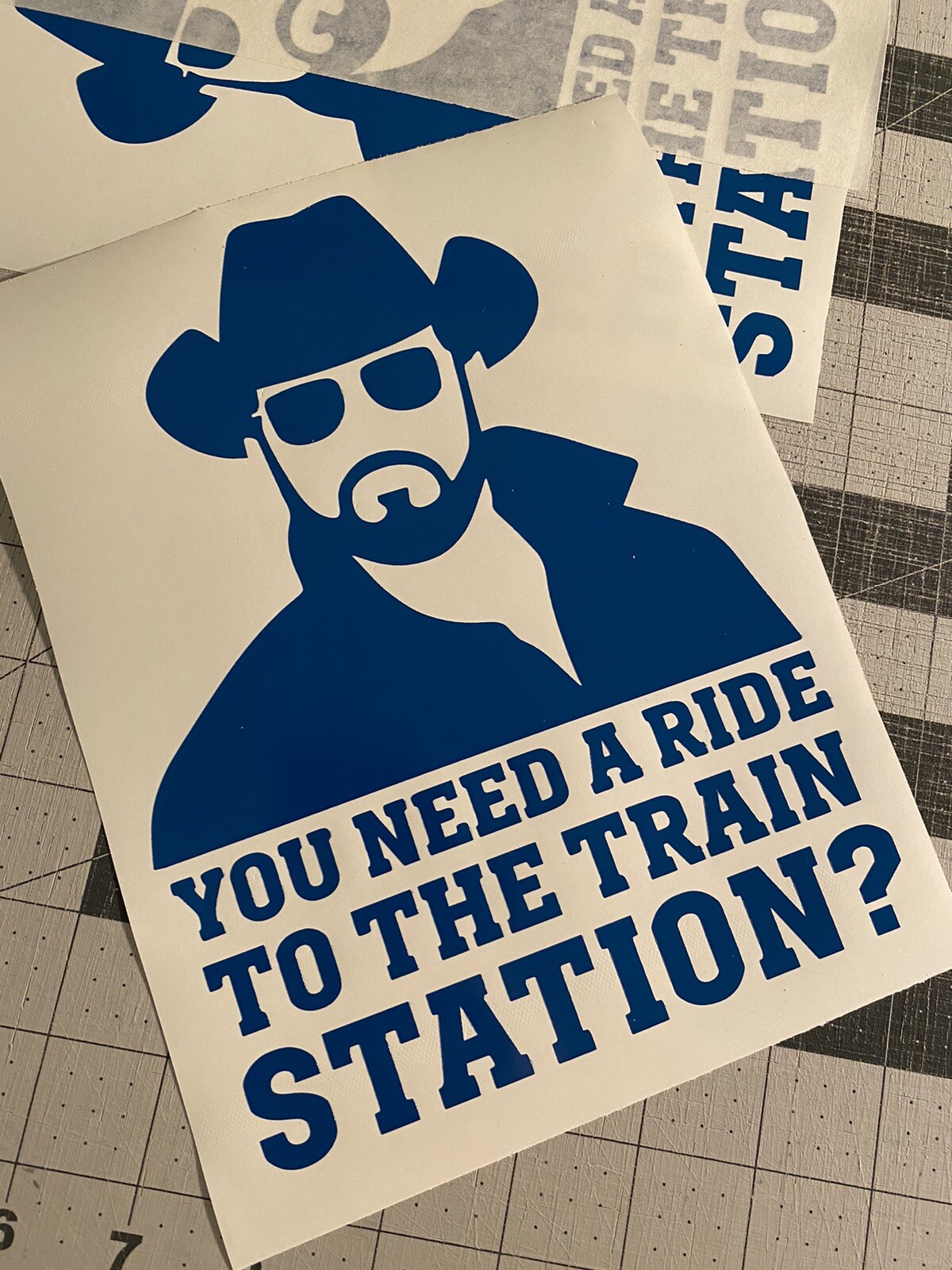 Vinyl Decal – You Need A Ride To The Train Station (Rip), Various Colors & Sizes