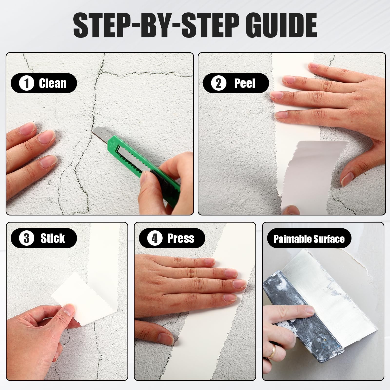 Tape Serrated Edge for Drywall Patch Joint Repair- High Adhesion, Easy Tear W…