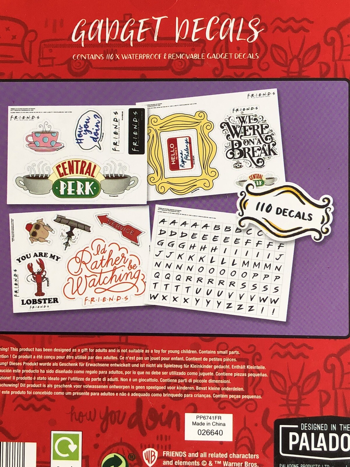 Lot of 2 Friends Decals 110 Waterproof & Removable Gadget Device Locker Decals