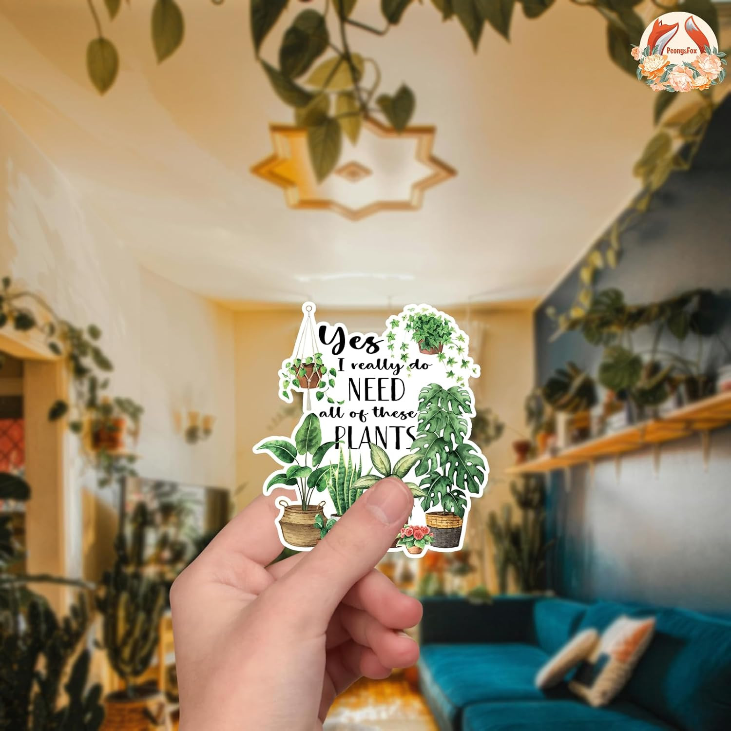 (5Pcs) Yes I Really Do Need All of These Plants Sticker Botanical Lover Decal Wa