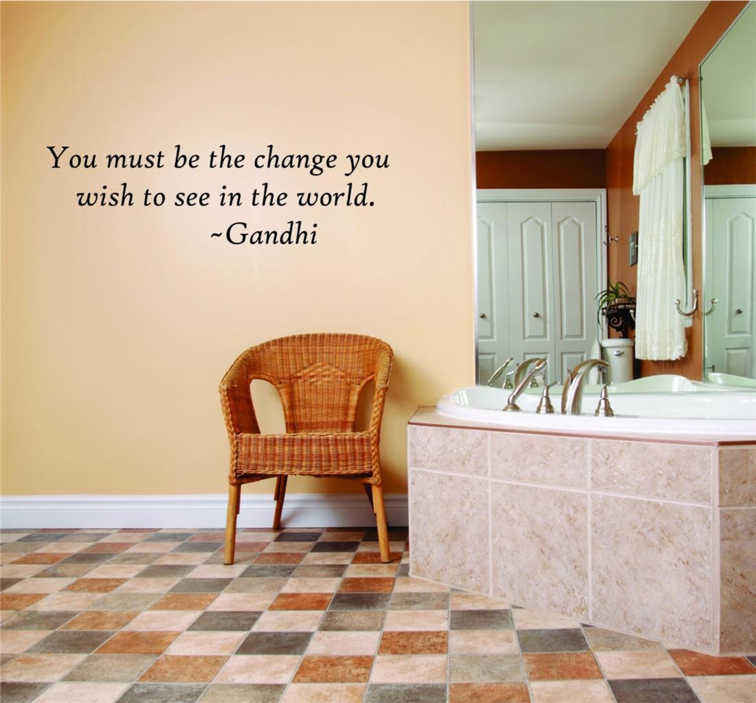 Gandhi Large Wall Quote – Inspirational Vinyl Decal / Sticker 13"x20" [Q805]