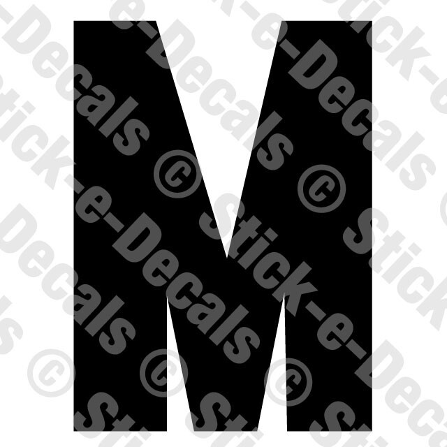 JERSEY LETTER M Vinyl Die Cut Decal Sticker Sport Athlete Alphabet Text – RSD