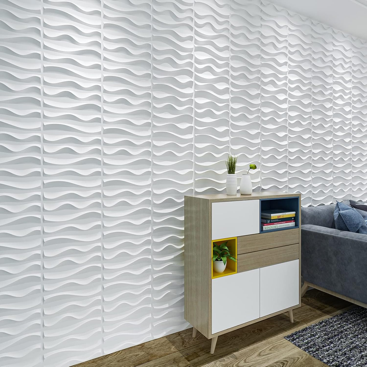 33 Pack 3D Wall Panel for Interior Wall Decor, PVC Textured Accent Wall, Elegant