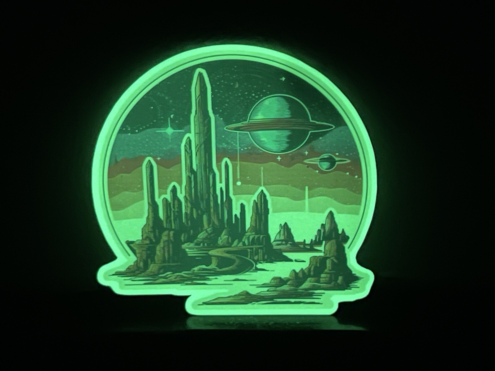 Other Worlds Glow in the Dark Stickers Sci-Fi Fantasy Art Space Planets Laptop