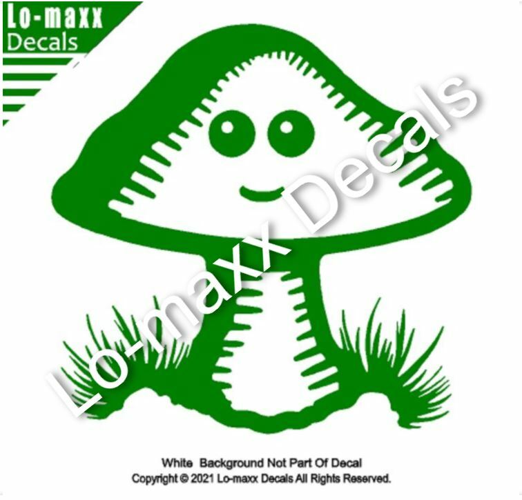 Happy Mushroom Man Unique Art Car Truck Window Woodland Die Cut Vinyl Decal