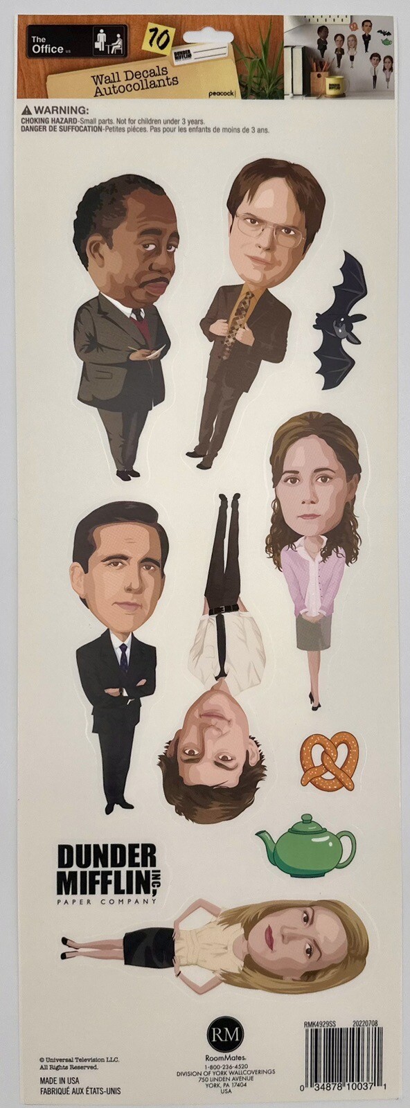 10 Removable Wall Stickers – Dunder Mifflin – The Office Characters New!