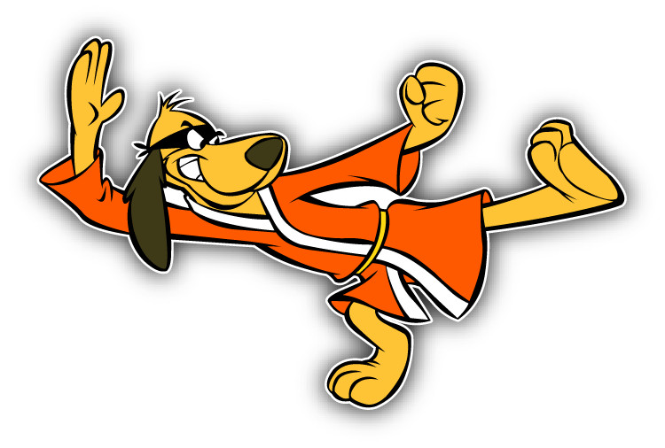 Hong Kong Phooey Kick Cartoon Car Bumper Sticker Decal 5"x 3"