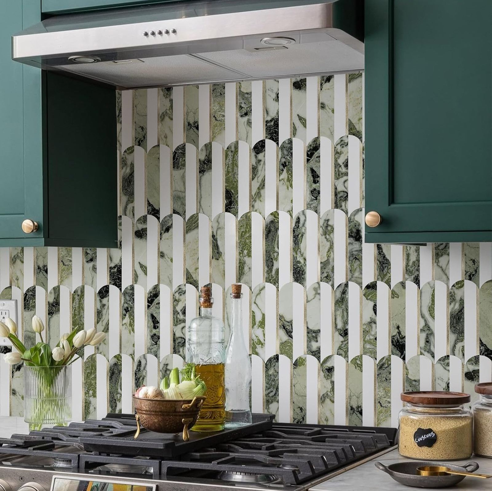 Peel and Stick Backsplash Tiles PVC Seamless Marble Borderless 10 Sheets for