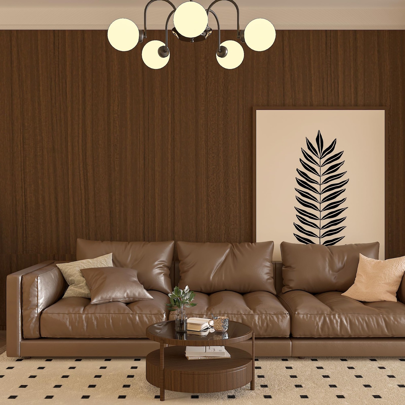 Brown Wood Grain Contact Paper Waterproof Peel and Stick Wallpaper Walnut Loo