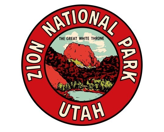 Zion Natl Park Utah Vintage Style Sticker Decal R8783