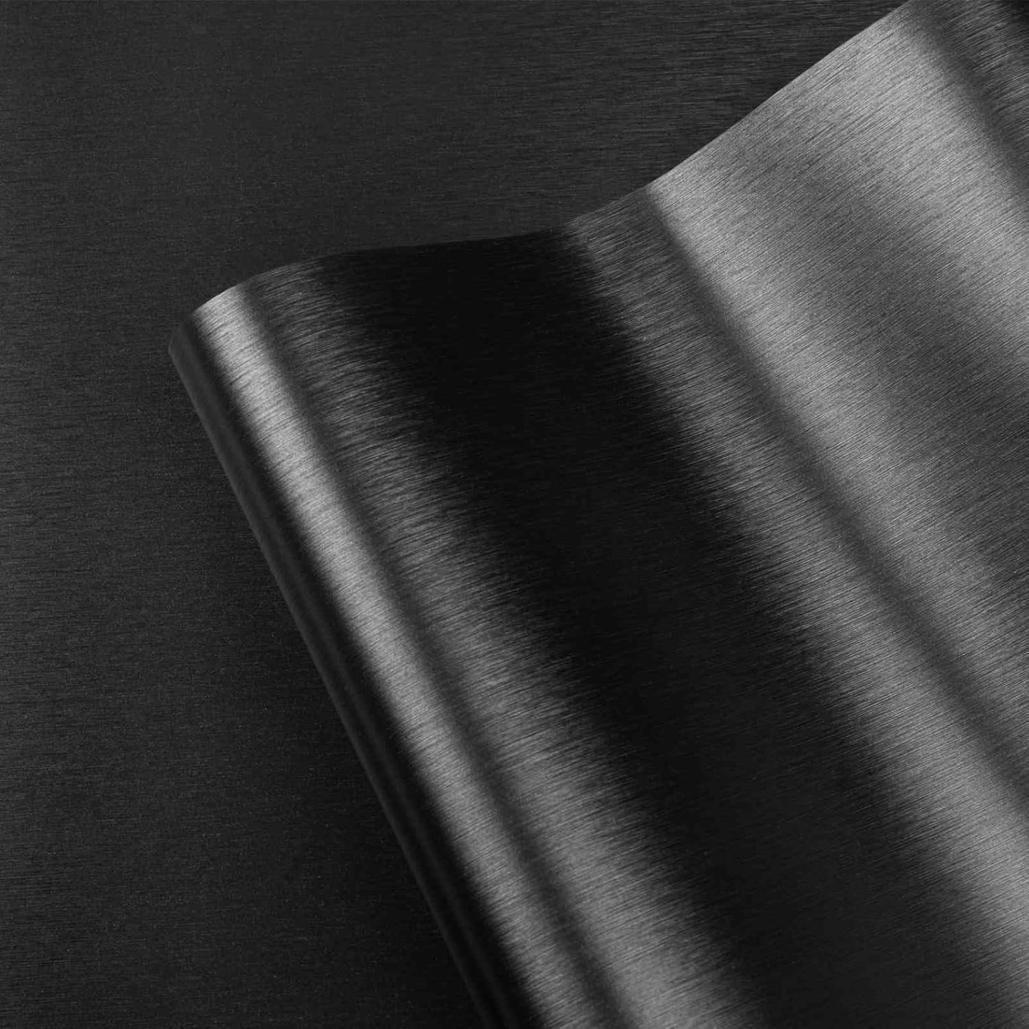 Black Metallic Brushed Stainless Steel Appliance Wrap – Peel & Stick, Heat-Re…