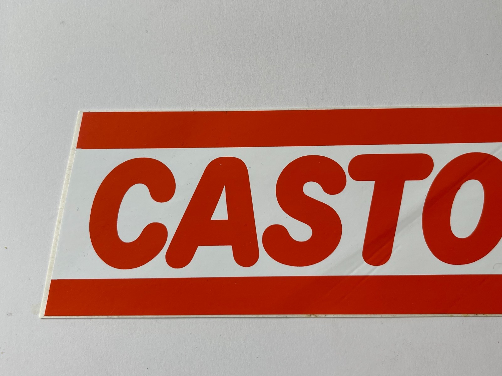 Vintage Castor Bumper Sticker Dealer Chainsaw & Logo – (9 in) Glossy