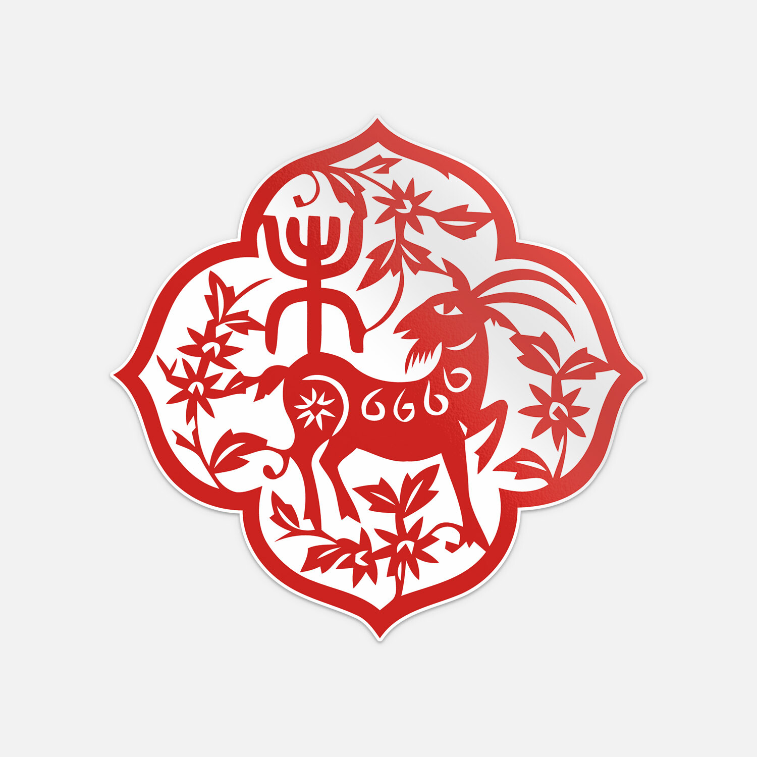 Chinese Zodiac Sheep Sign Vinyl Sticker Decal