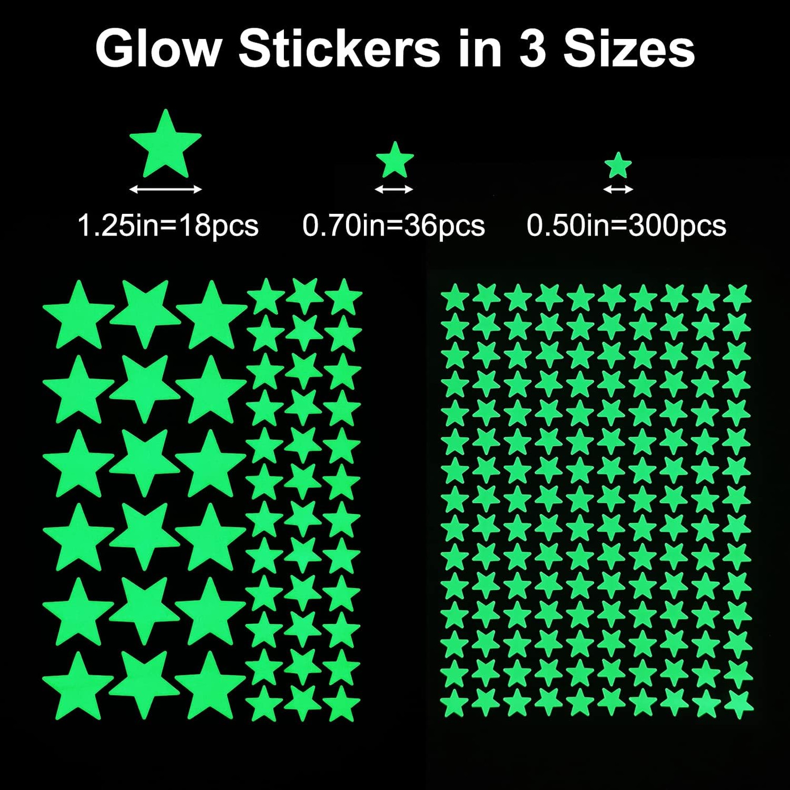 Glow in The Dark Star Stickers Ceiling, Luminous Wall Decals, Kids Room, Nursery