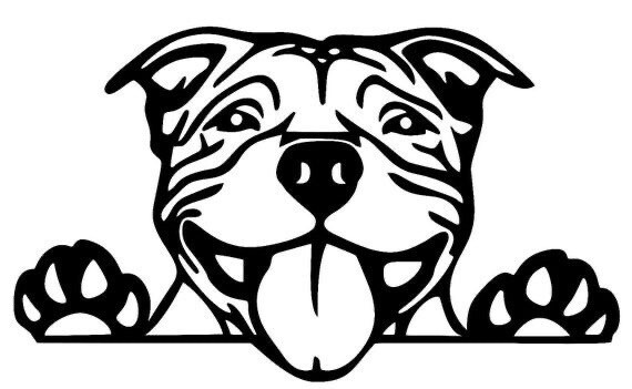Vinyl Decal for Window – Pit Bull Dog (May Be Personalized), Various Colors