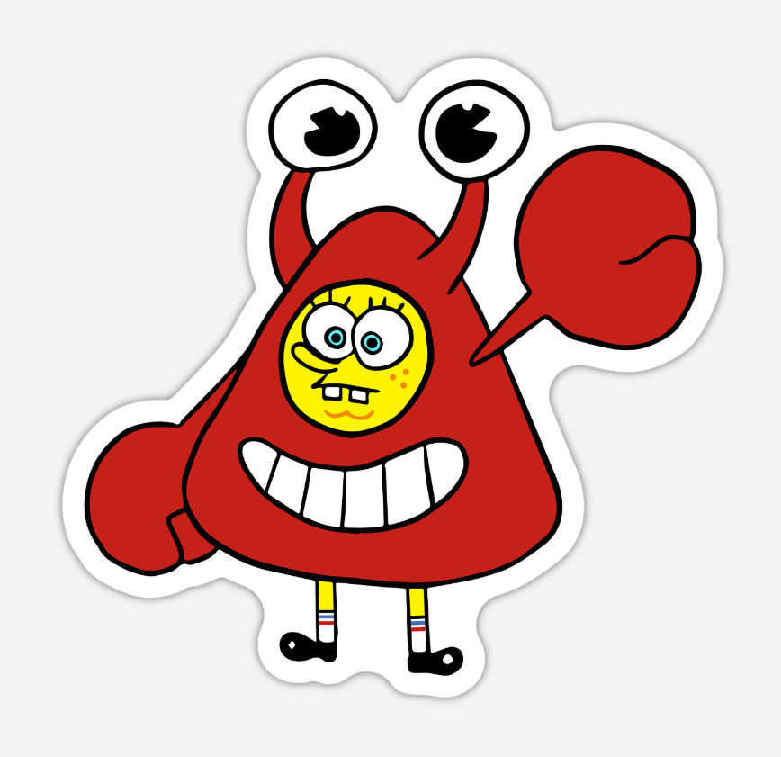 3" Spongebob Squarepants Sticker Mr Krabs Patrick Nickelodeon Decal Matte Finish