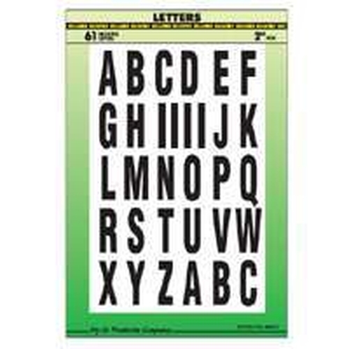 NEW HY-KO MM-7L BLACK & WHITE 2" LETTERS STICK ON ADHESIVE 61PC 6635668