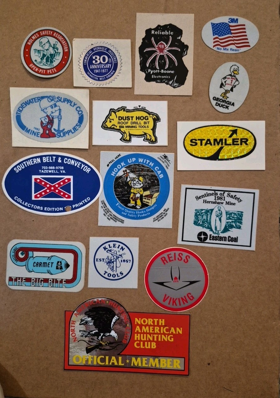 Vintage 1970s-80s Hard Hat Helmet Sticker Lot Of Over 130