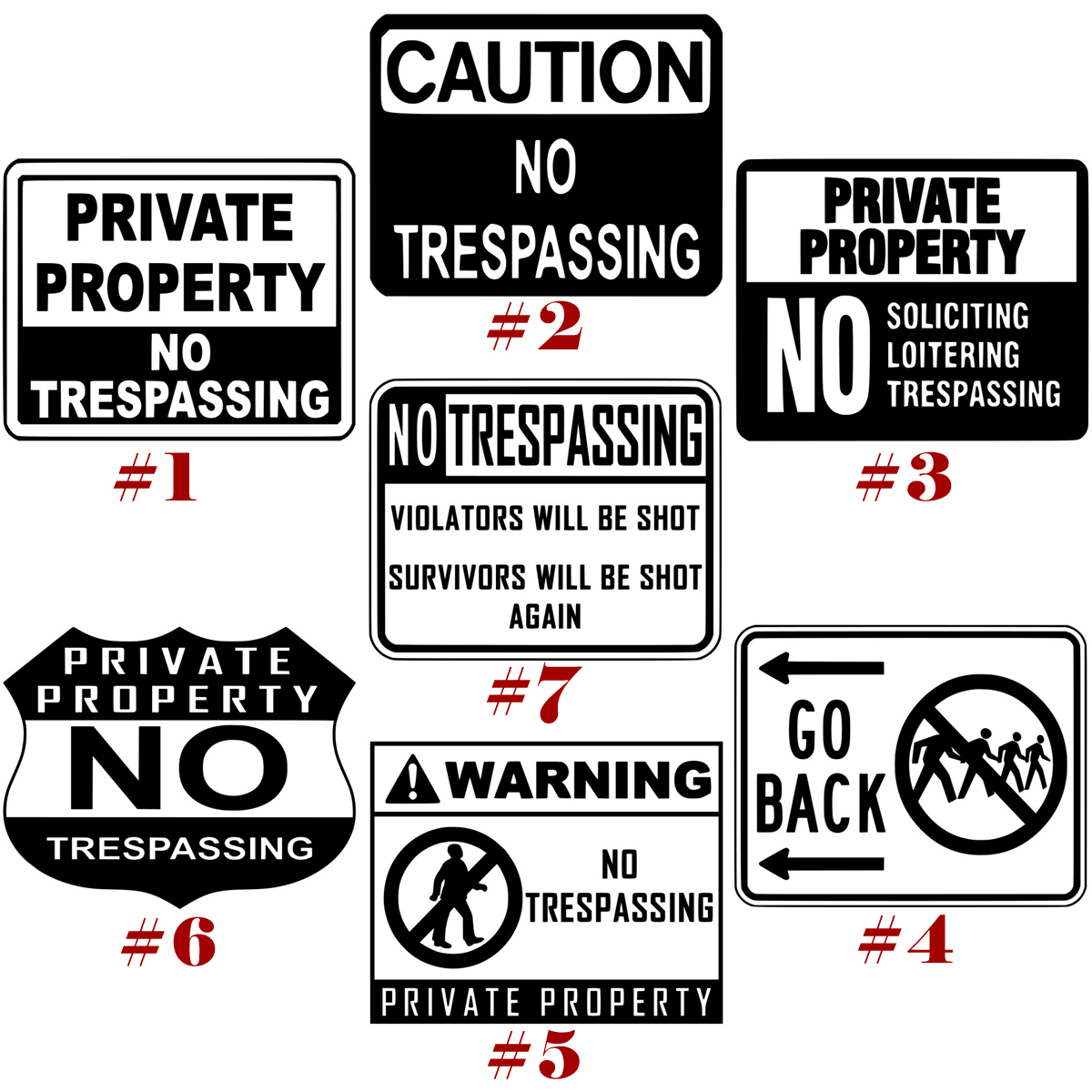 No Trespassing Vinyl Decal Sticker Private Property Black Oracal Traditional