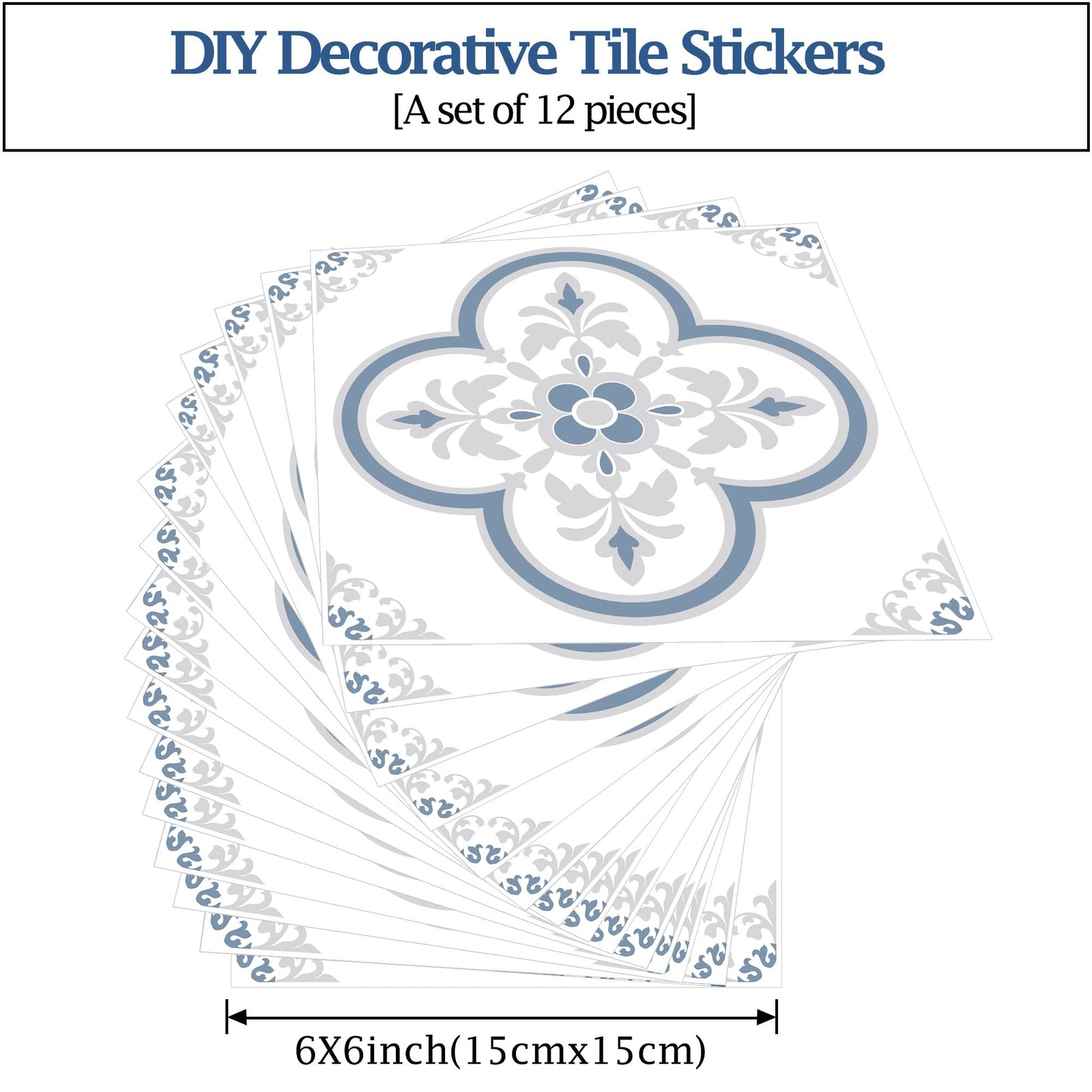 Peel & Stick Tile Stickers 12 PCS Adhesive Backsplash Decorative Wall Sticker…