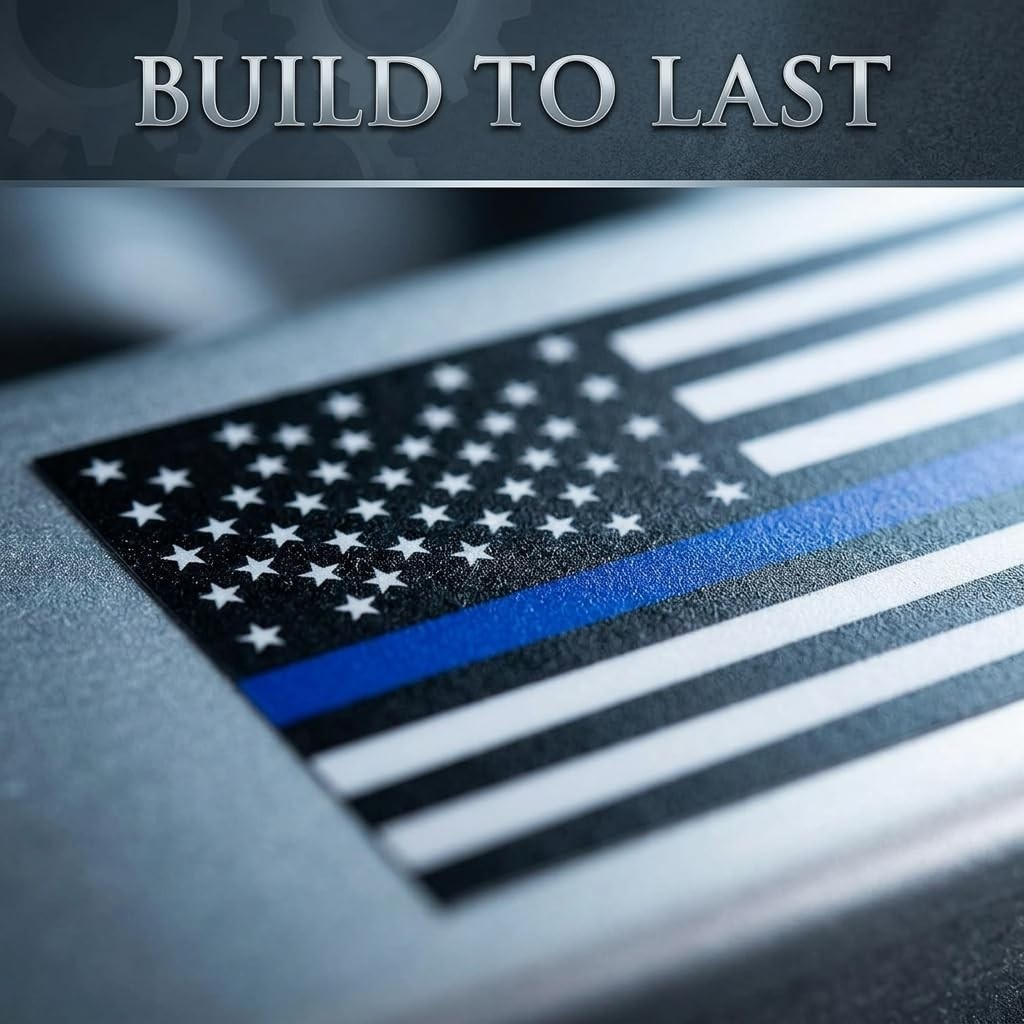 3PC Reflective Thin Blue Line Decal 5×3 Inches American Flag Thin Blue Line…