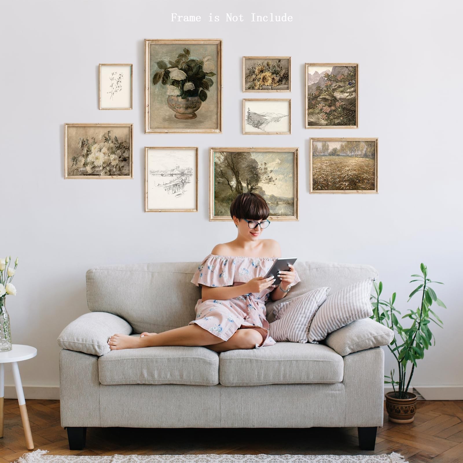 9Pcs Vintage Wall Art Decor Prints Neutral Gallery Farmhouse Wall Decor Natur…