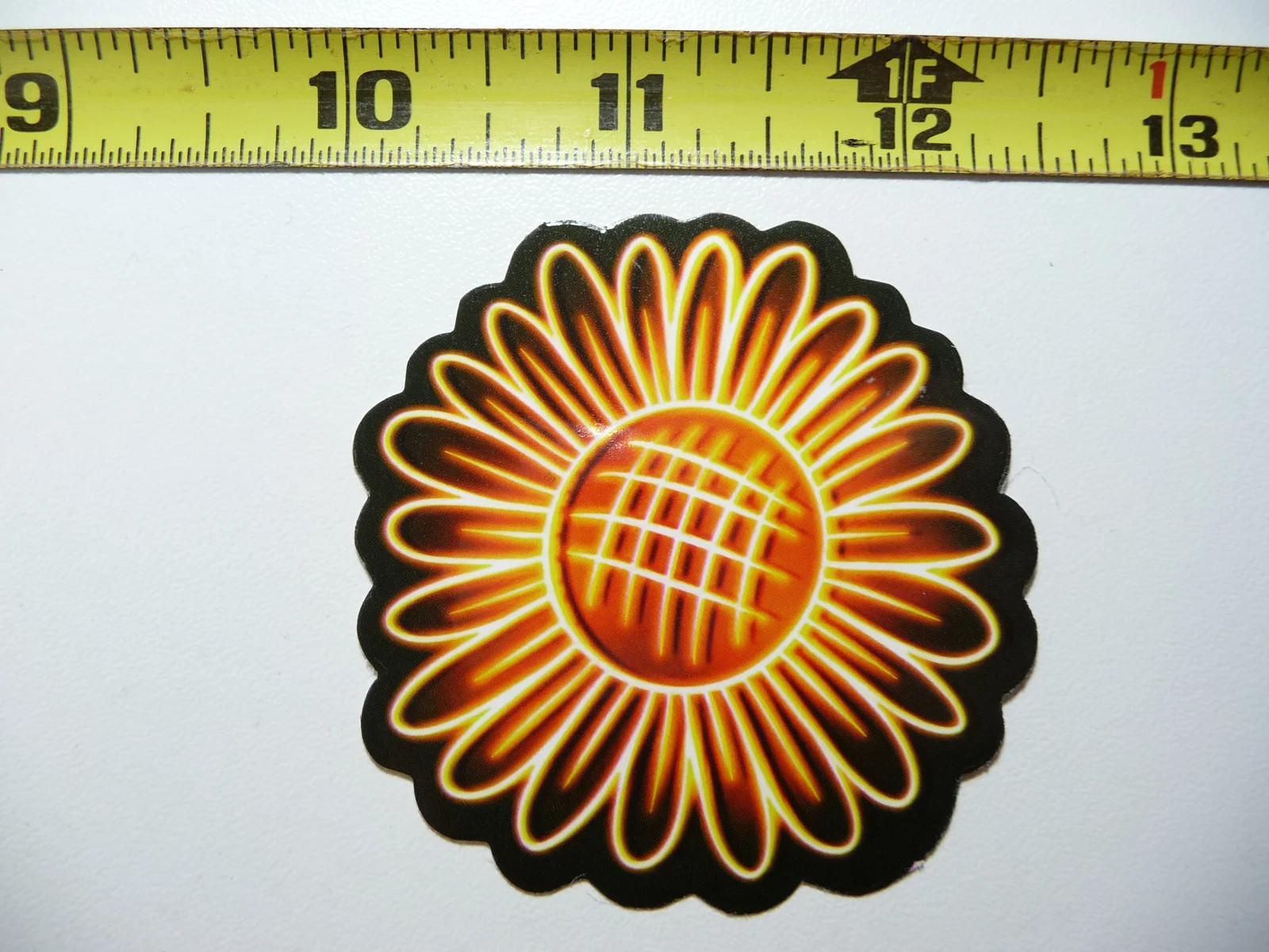 SUNFLOWER FIELD NEON STYLE SMALL STICKER DECAL COLORFUL FUNNY