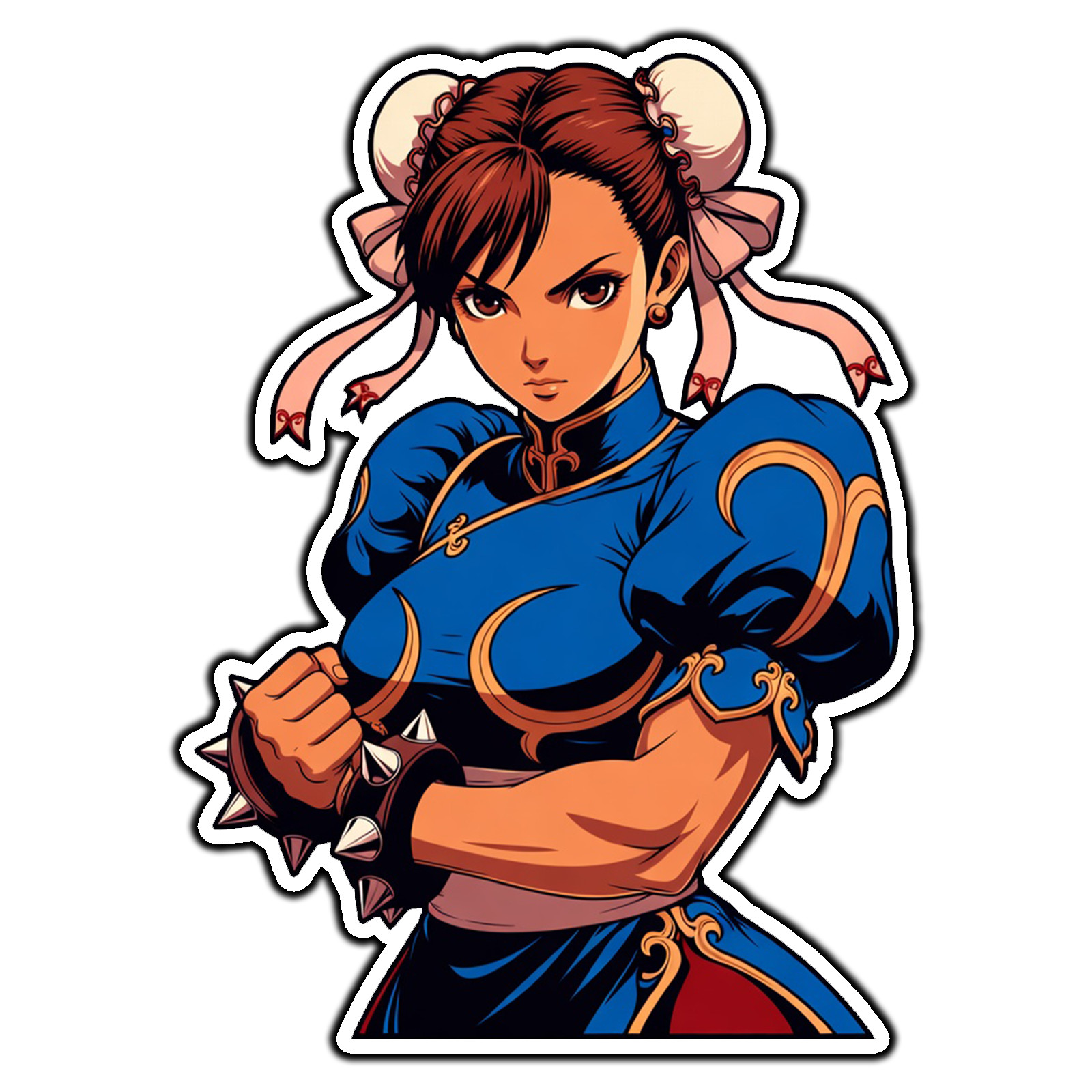Chun-Li #1 Street Fighter Retro Sticker Waterproof Vinyl Decal Die-Cut Garage