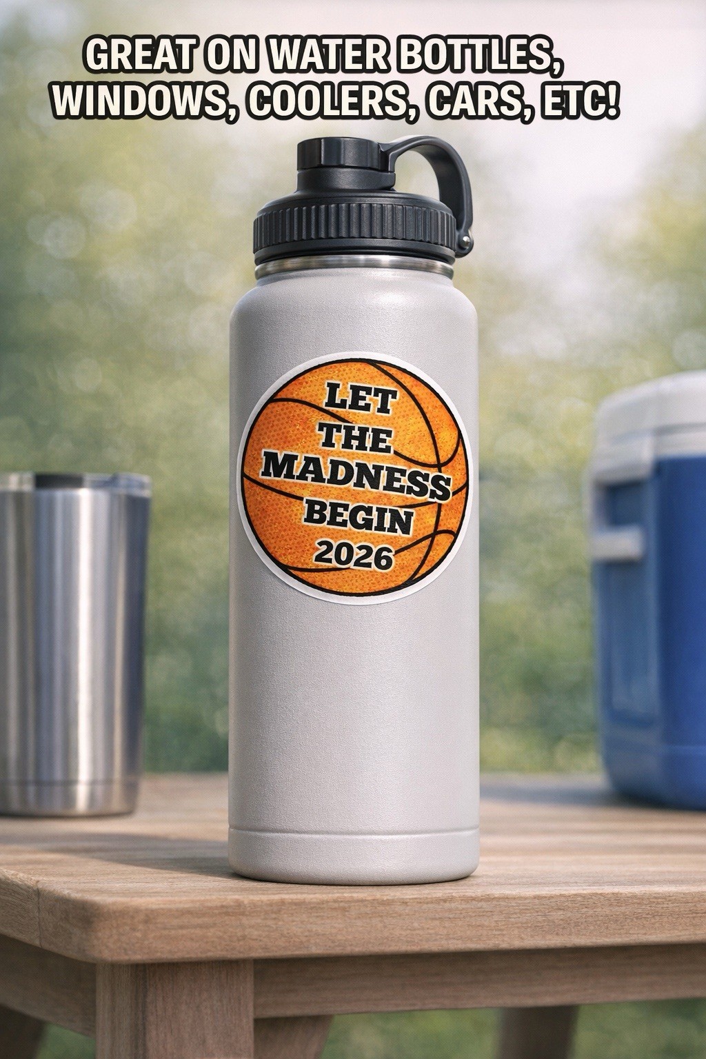 Basketball Vinyl Sticker/decal/bumper sticker Easy Peel, party favor