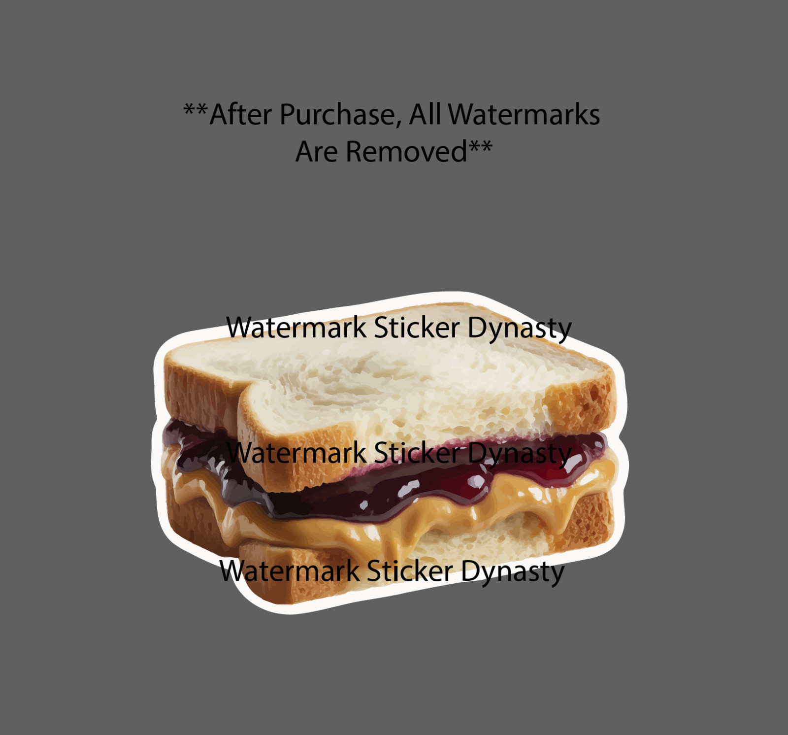 Peanut Butter Jelly Sandwich Sticker Waterproof Decal Food Song Lunch Gift NEW