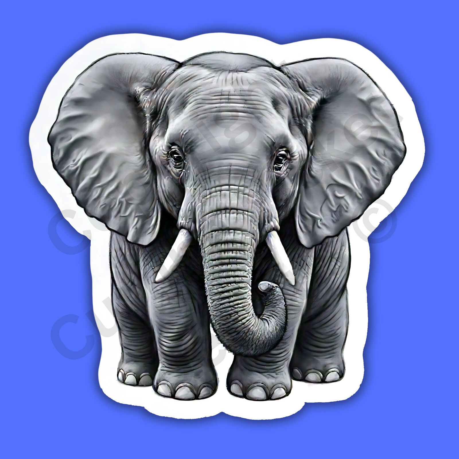 Jungle Elephant African Mammal Safari Trunk 3" Vinyl Sticker