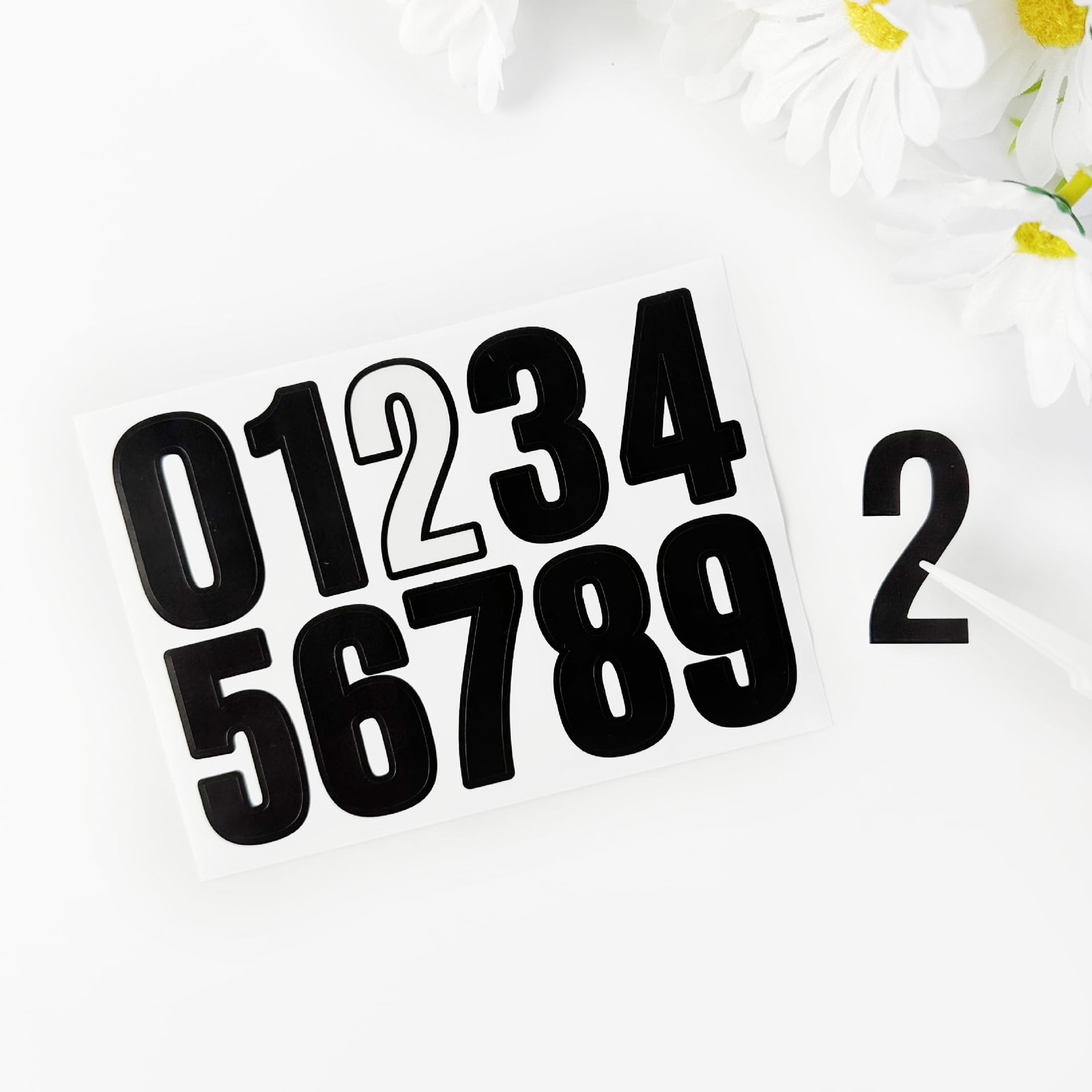 10 Sheets 1.5 Inch Black Number Stickers 0-9, 3 x 8 inches,