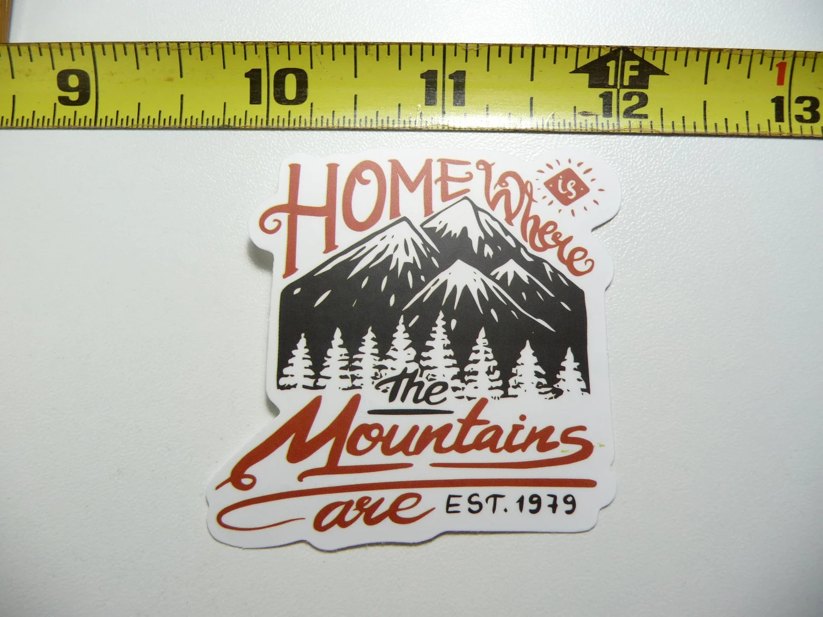 HOME IS WHERE THE MOUNTAINS ARE HIKE HIKING SMALL STICKER DECAL CAMPING S PARK