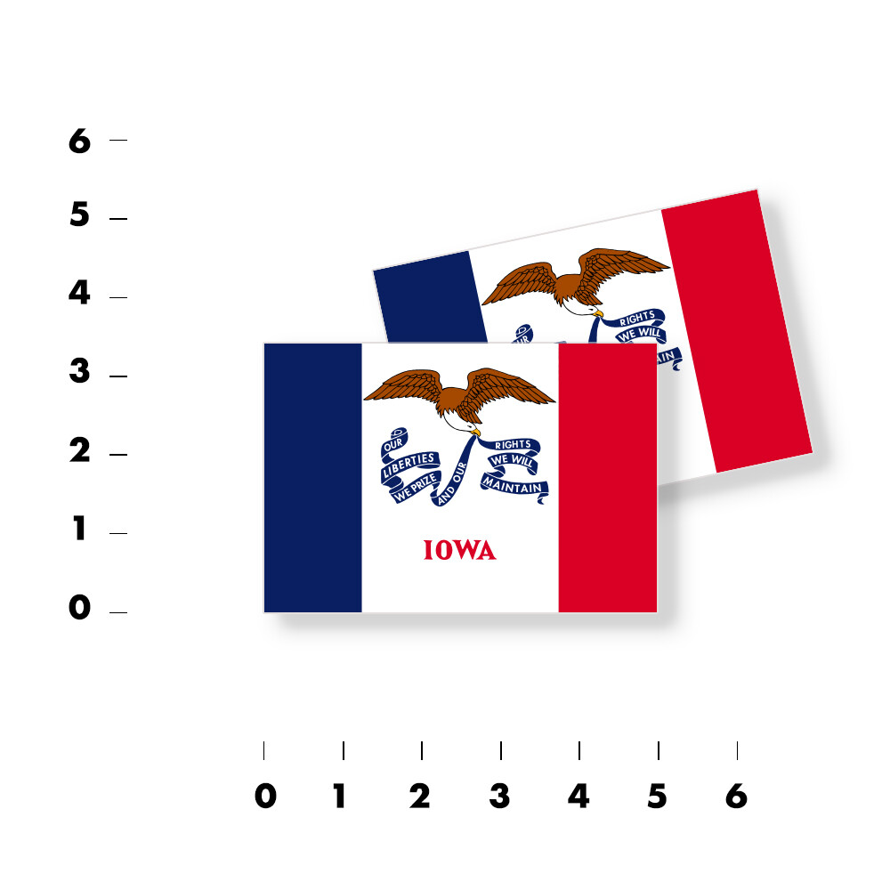 Iowa State Flag – Set of 4 Vinyl Sticker / Adhesive Decals Various Sizes
